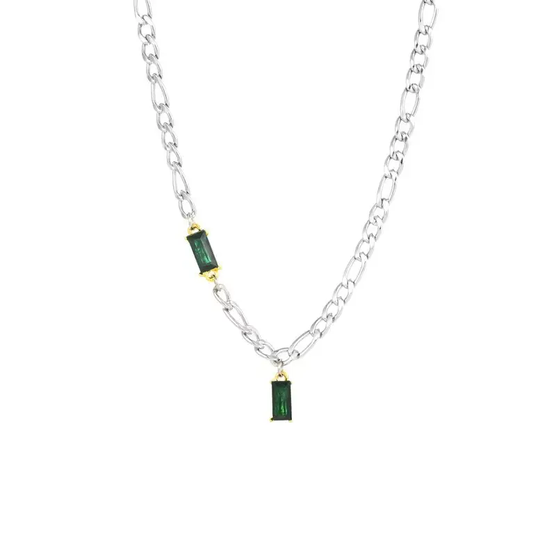 Special-interest Design Emerald Zircon Stitching Light Luxury Necklace