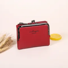 Fashion Simple Two-in-one Niche Certificate Card Holder - Burgundy - View 1