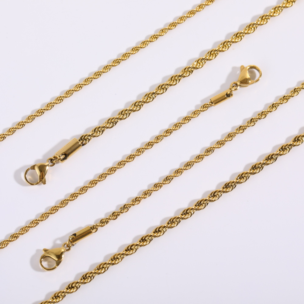 Stainless Steel Chain Necklace Twisted Rope Necklace