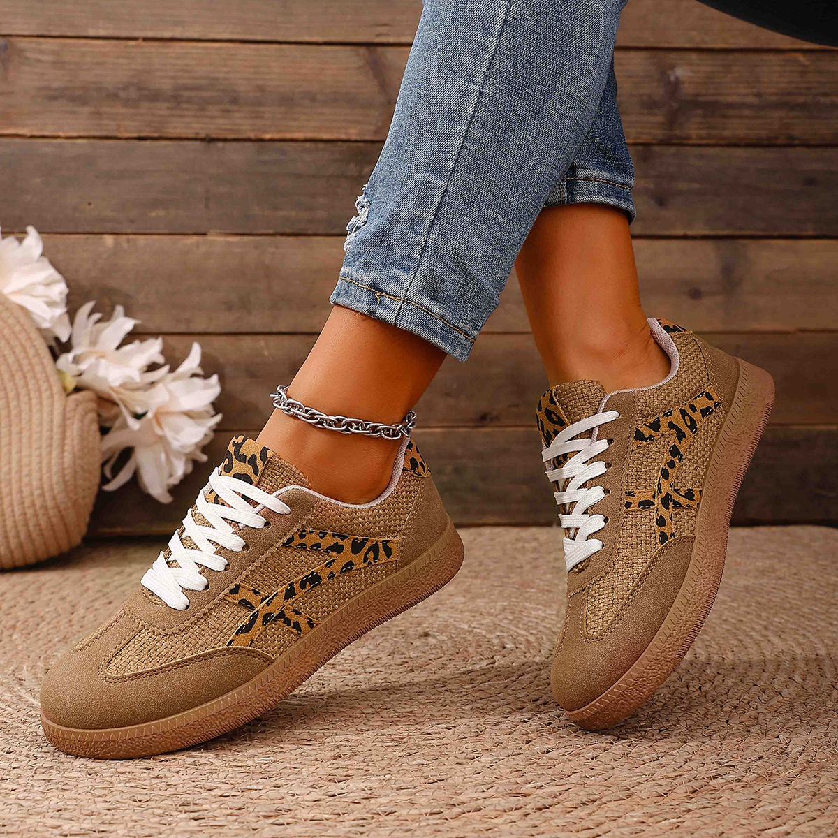 Large Size Color Blocked Round Toe Women's Shoes 17