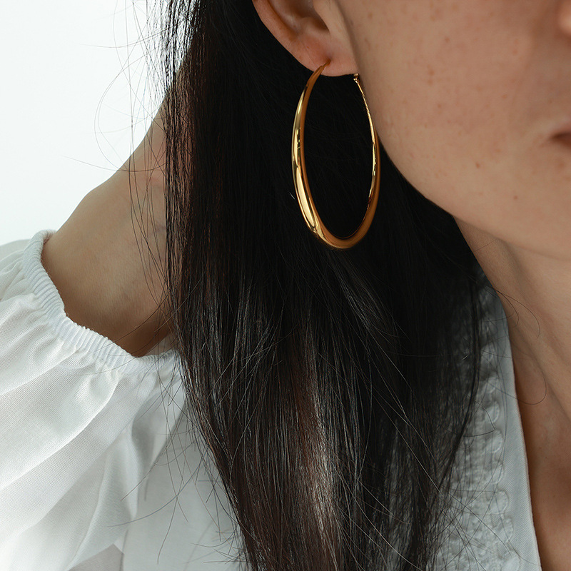 18K Gold-Plated Earrings Bold Yet Minimalist For Women