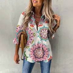 Women's Casual Digital Printing Large Upper Garment Shirt - B25Sfxzh231911G-2Xl - View 1