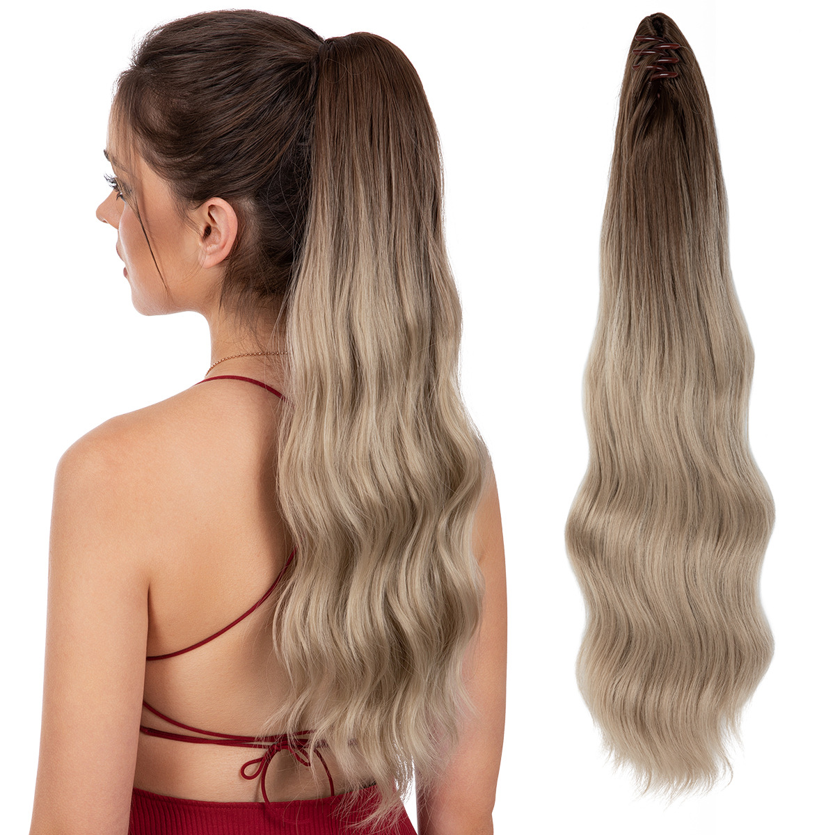 European And American Womens Wigs With Long Ponytails