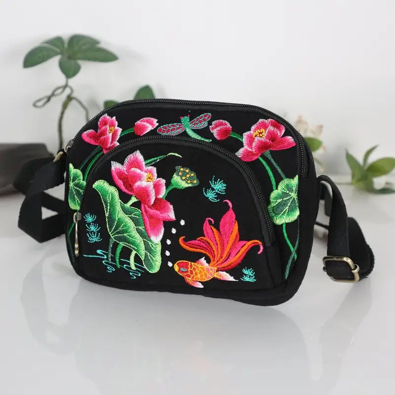 Commuter Womens Embroidered Shoulder Bag