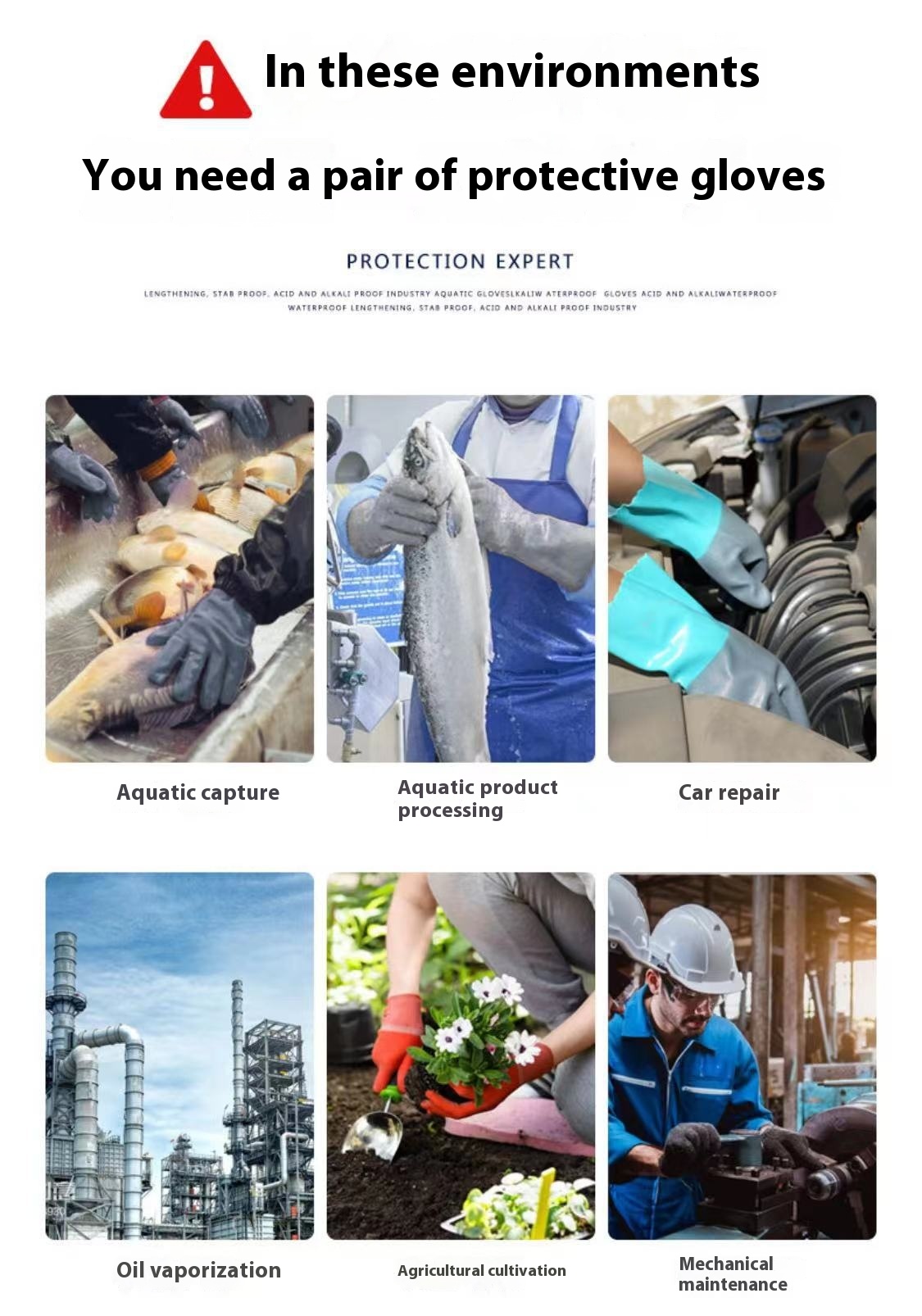 Women's Wanghai Waterproof Lengthened Nitrile Wear-resistant Oil-resistant Puncture-proof Gloves - Image 15