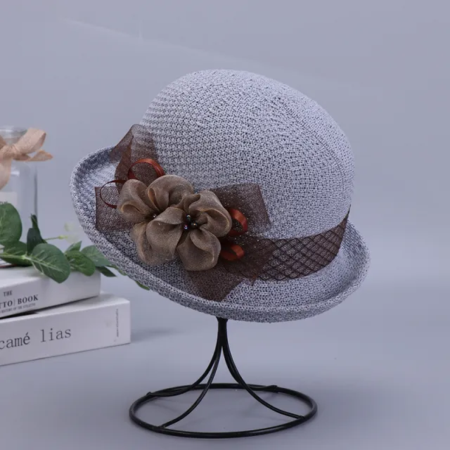 Flower Shading Breathable Bucket Hat Gray - Shop at LoveMi