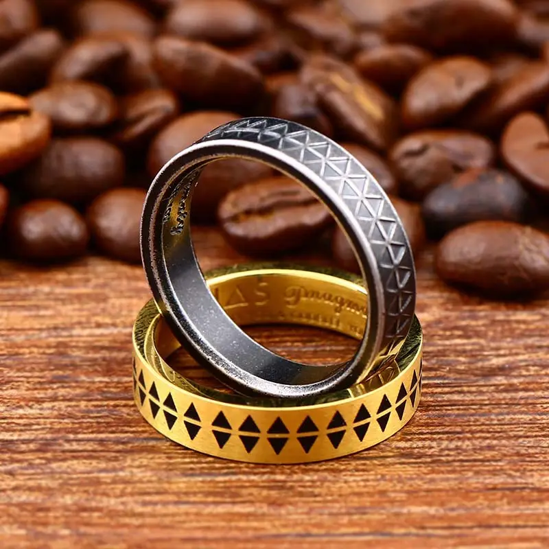 Serrated-Edge Tattoo Simple Ring