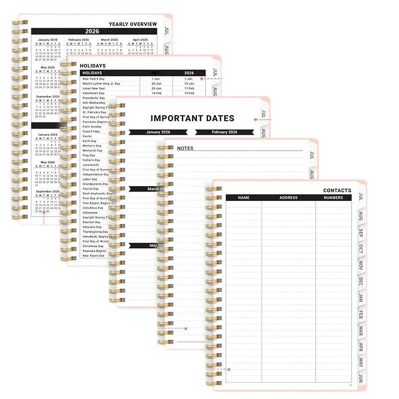 A5 Planner 2026 Coil Notebook