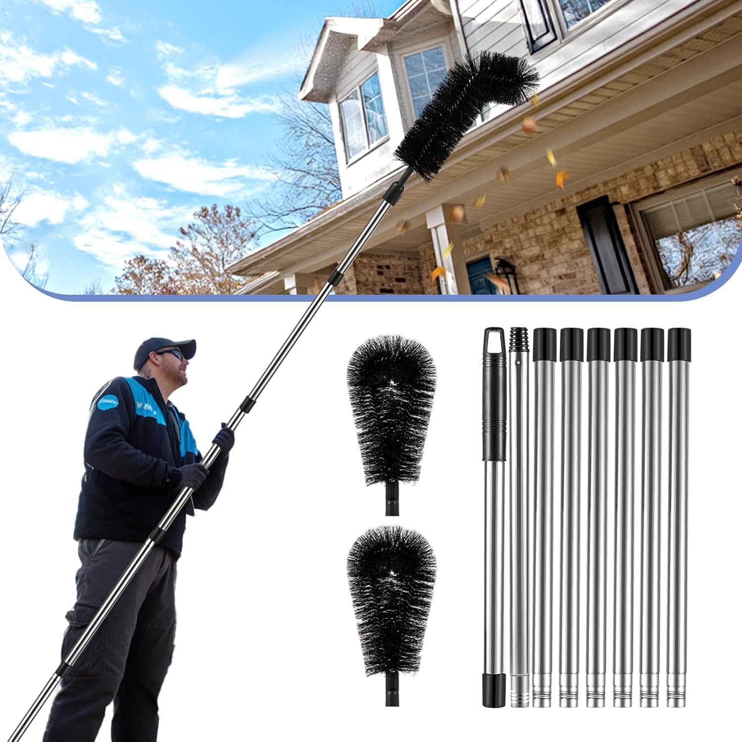 Household Eaves Gutter Cleaning Brush