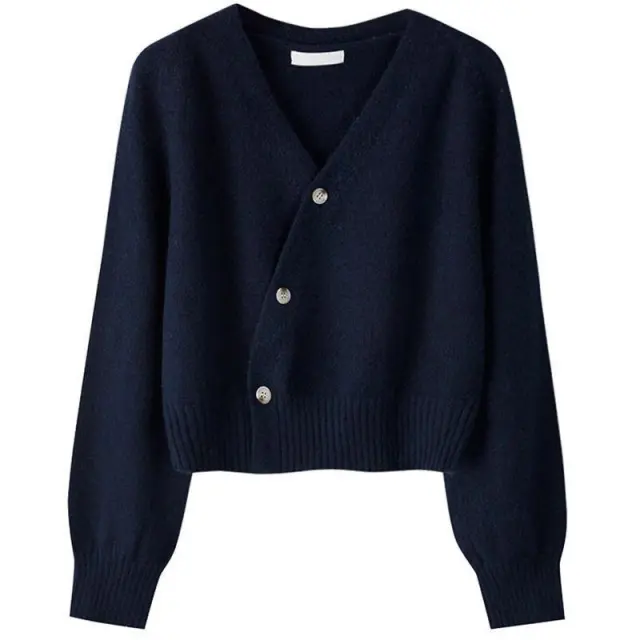 Loose Casual Women's Cardigan Sweater Coat Navy Blue - Shop at LoveMi