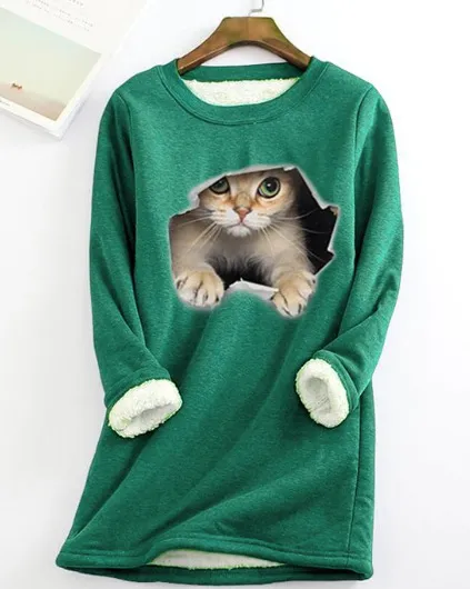 Autumn And Winter New Fleece lined Thermal Bottoming Shirt Big Sale Printing Green - Shop at LoveMi