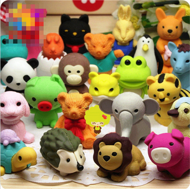 Elementary School Student Three-dimensional Animal Cartoon Cute Stationery Modeling Ordinary Child Eraser
