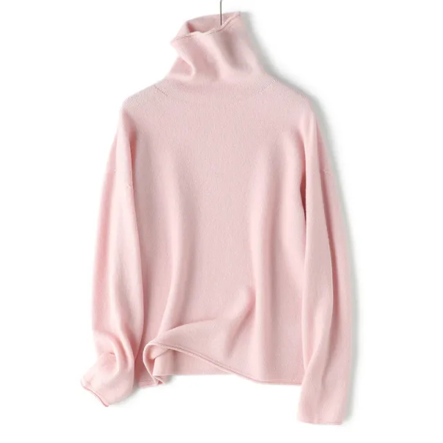 Seamless All in one Cashmere Knit Sweater In Dopamine Hues Peach Pollen L - Shop at LoveMi