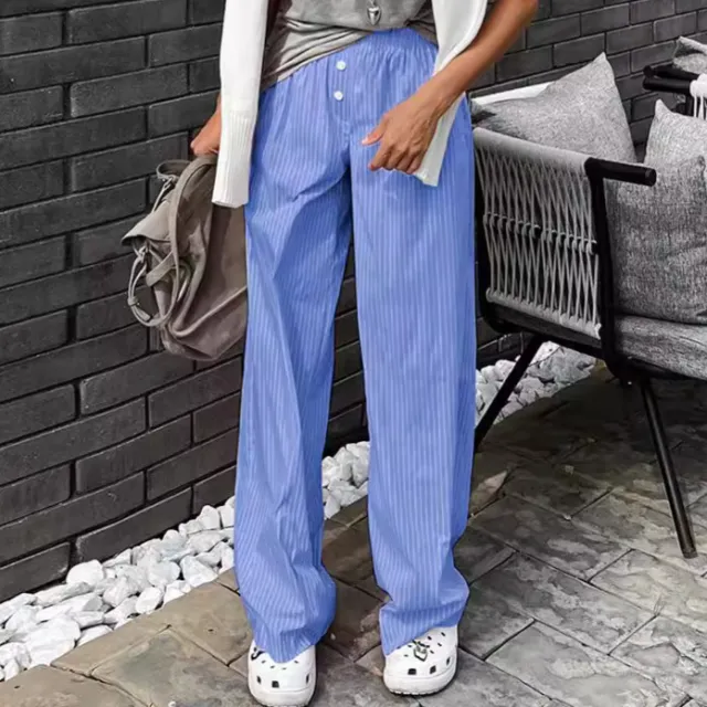 Lazy Design Loose Wide leg Pants Women's, Blue Blue - Shop at LoveMi