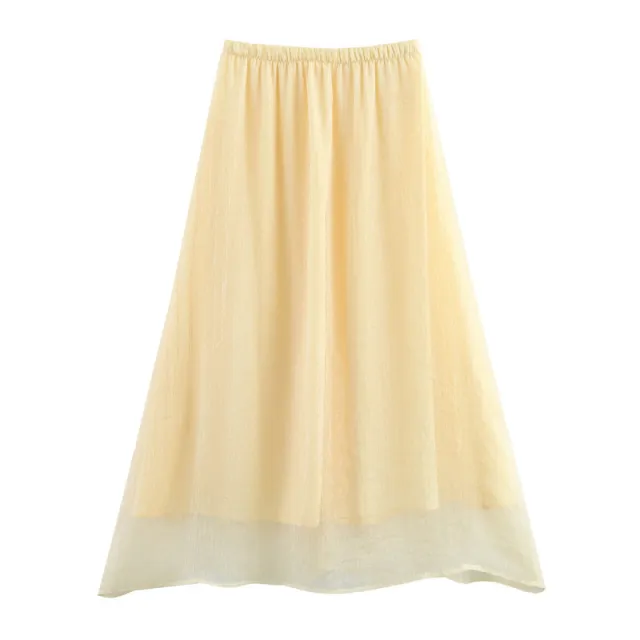 Ruffle Effect Solid Color Midi Dress Skirt - Shop at LoveMi
