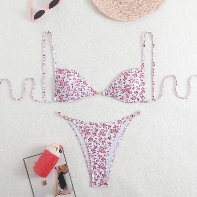 Fashion Bikini Three point Tight Split Women Pink - Shop at LoveMi