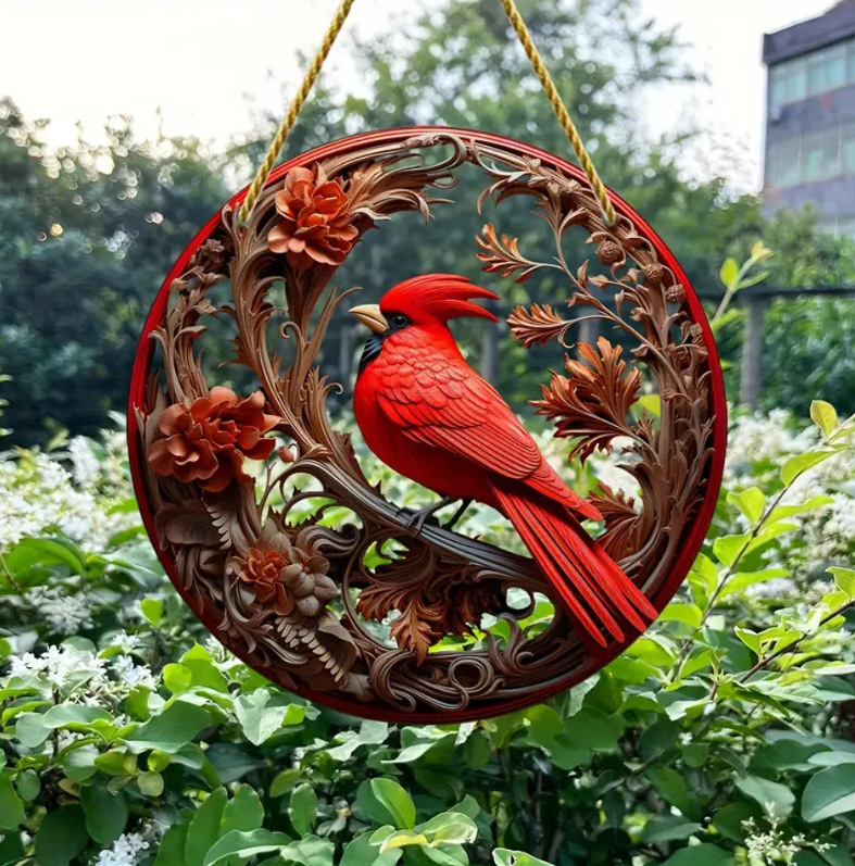 Title 10, Flat Color Bird Acrylic Wall Pendant