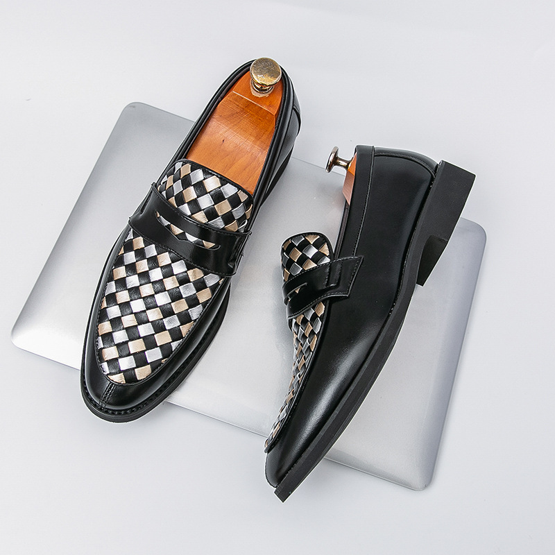 Mens Casual Pointed-toe Leather Shoes