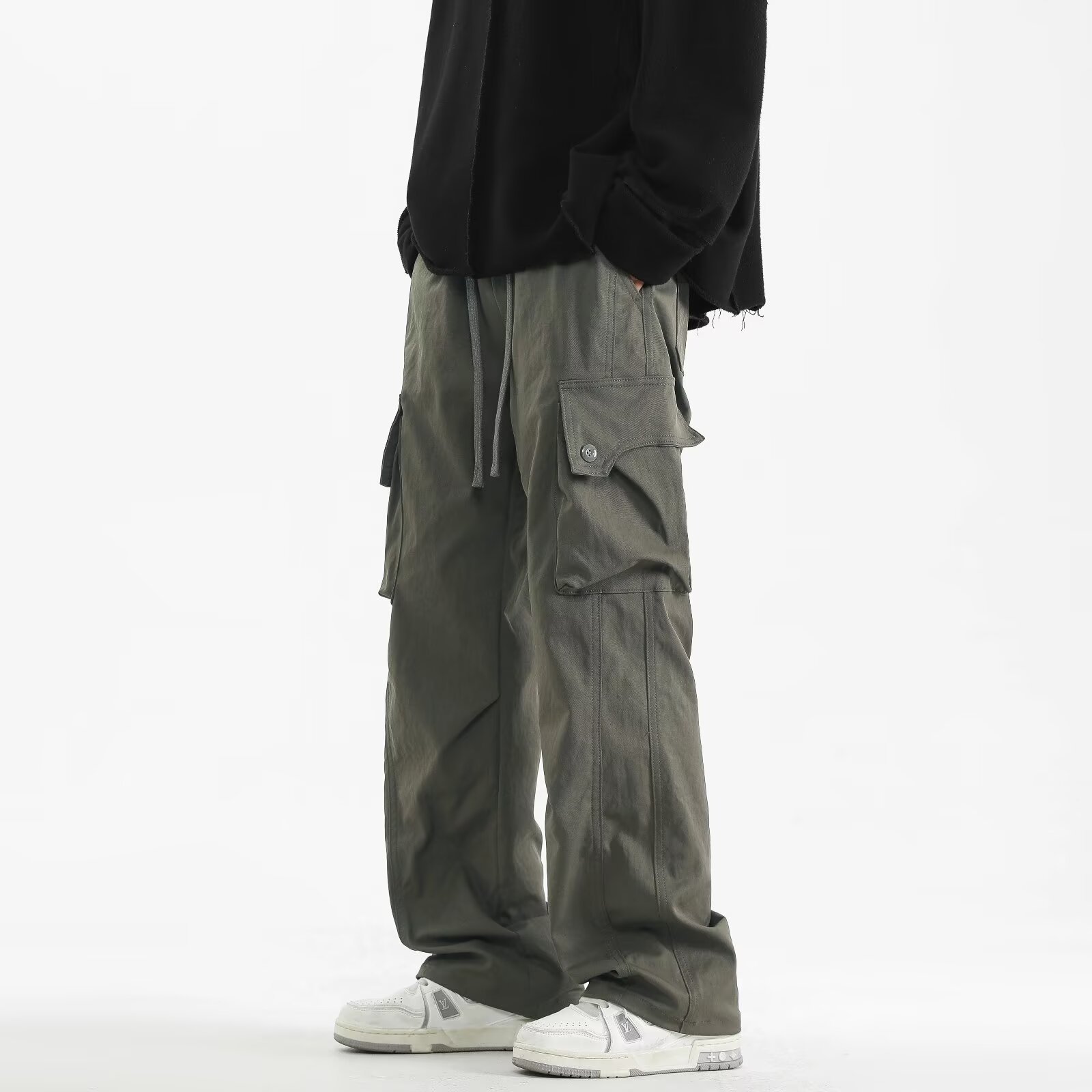 Mens Loose Casual Workwear Trousers For Summer