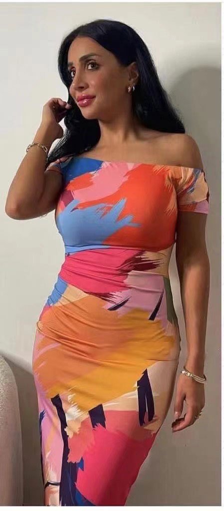 Self cultivation Printed Mid sleeve Midi Dress For Women Printing - Shop at LoveMi