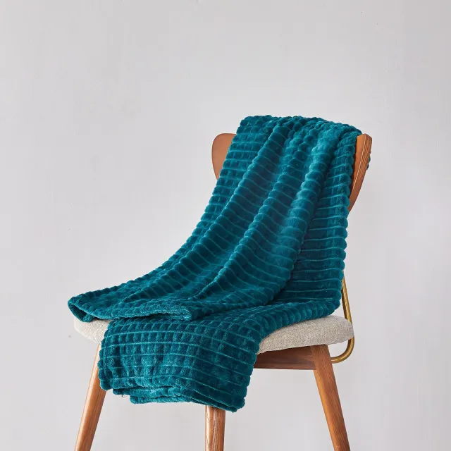 Flannel Plaid Blanket Soft Comfortable And Warm Nap Blanket 6 Blue Green - Shop at LoveMi