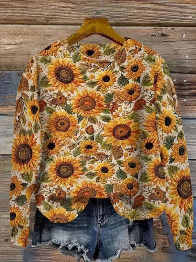 Women's Wear Flock HD 3D Printed Plant Long Sleeve Sweater Tghxz4 - Shop at LoveMi