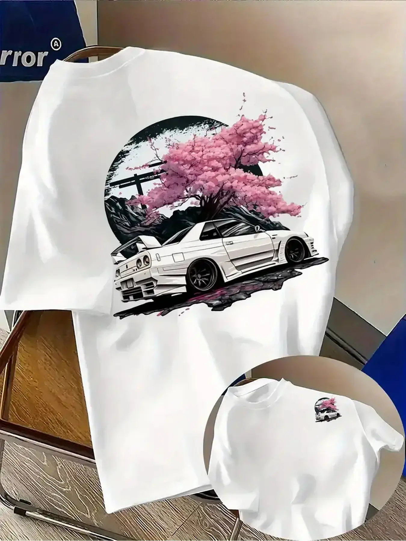 Mens Racing-Print T-Shirt Lightweight And Breathable