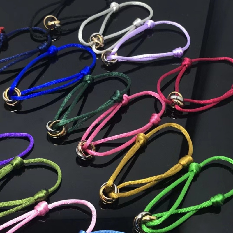 European And American Fashion Cool Titanium Steel Three-ring Carrying Strap All-match Three-color Couple Bracelet