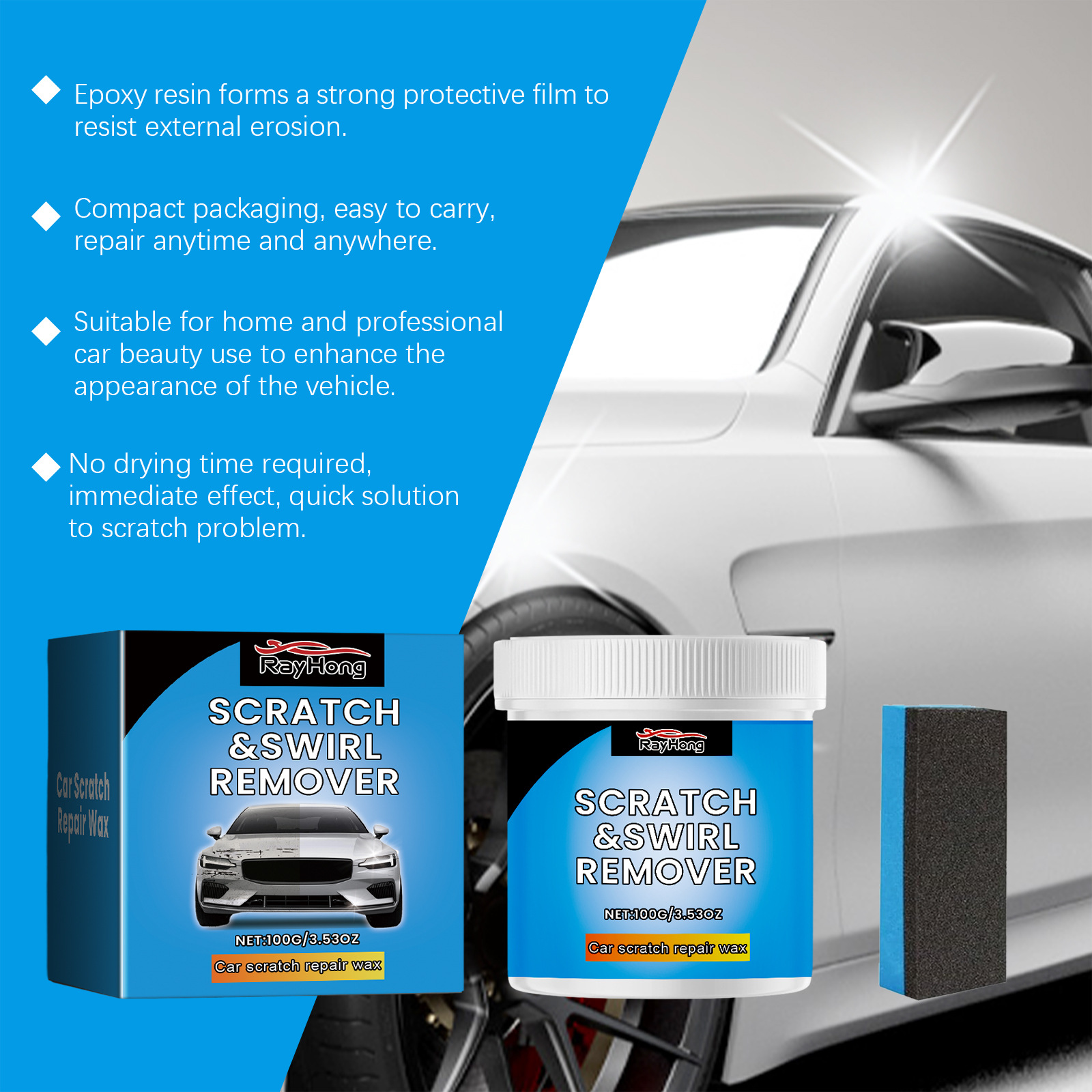 Title 8, Rayhong Car Scratch Recovery Cream Car Paint Sc...