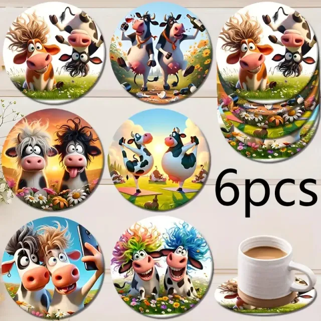 6 piece Simple Style Wooden Coaster Suit Yp011 - Shop at LoveMi
