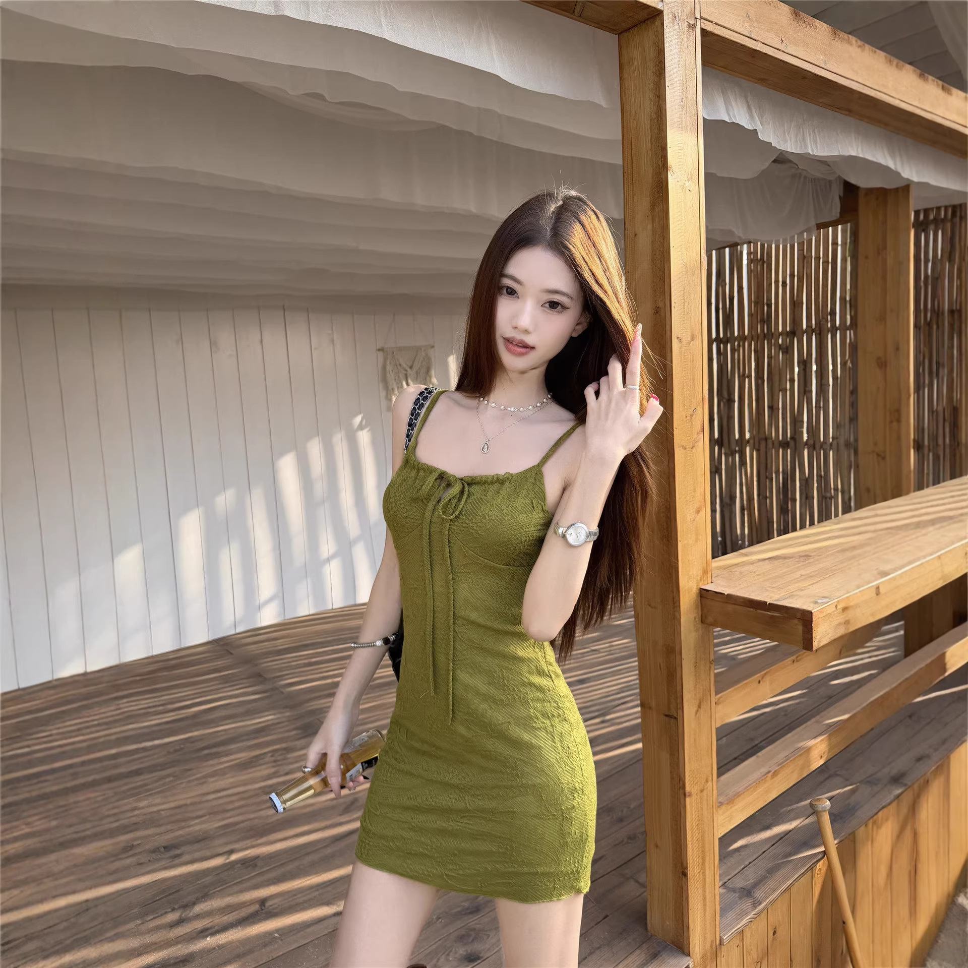 Slim Fit Waist Cinching Hip Hugging Dress