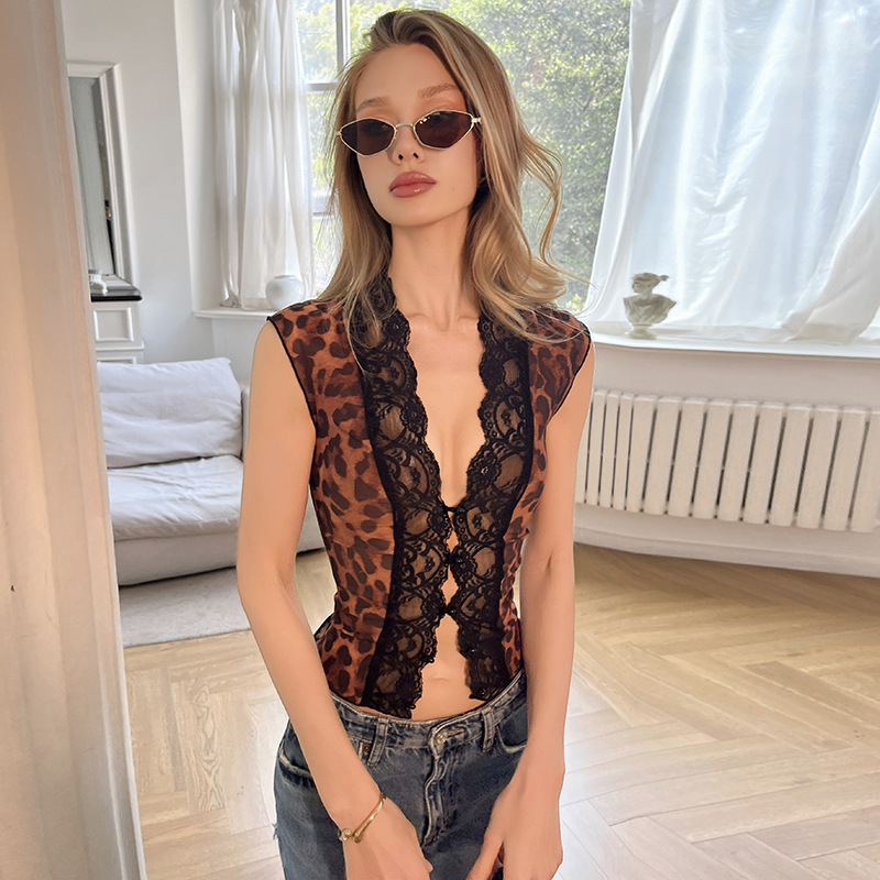 Cardigan Feminino de Tule com Estampa de Leopardo