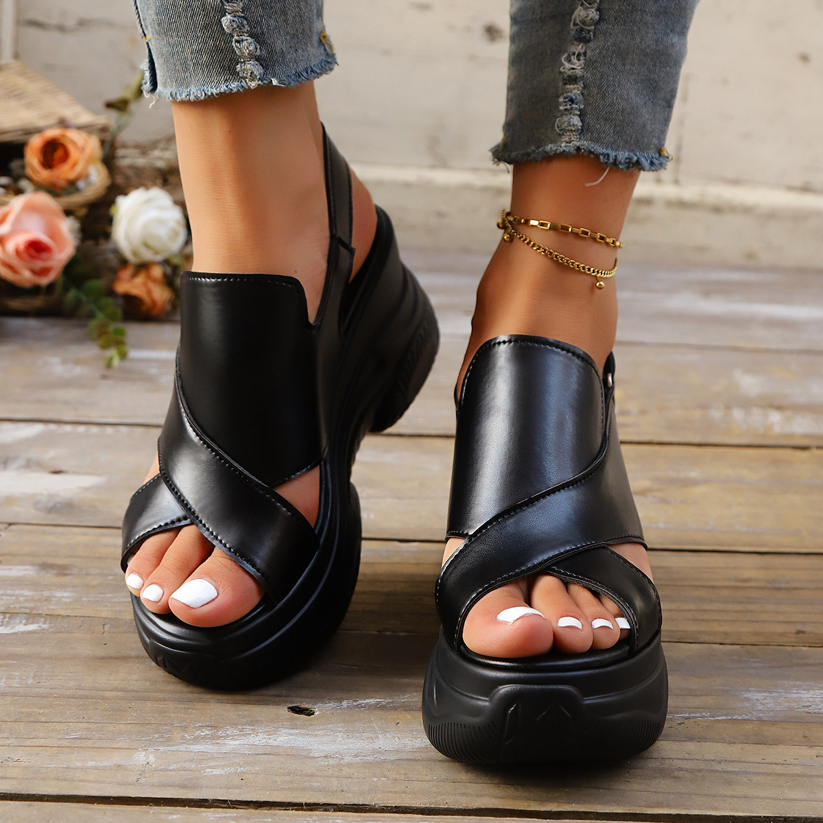 Platform Buckle Sandals, picture 2 of 5
