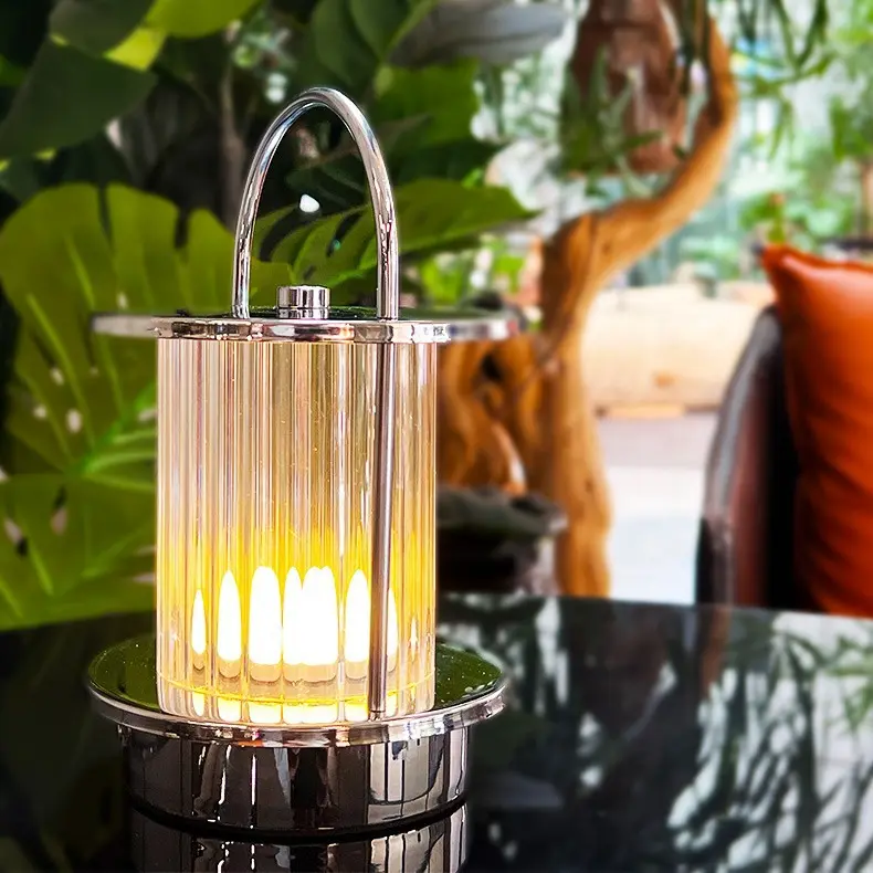 Warm-Light Camping Lamp Creative Electroplated Rechargeable Desk