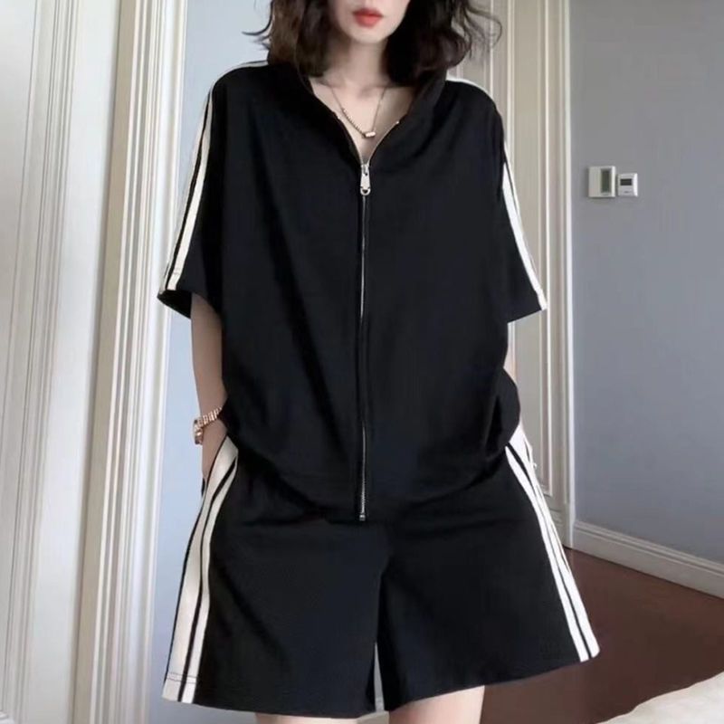 Loose Design Anti-aging Fashion Casual Two-piece Suit Women