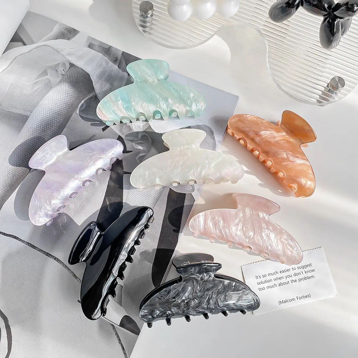Acrylic Women's All-match Fashion Jelly Color Updo