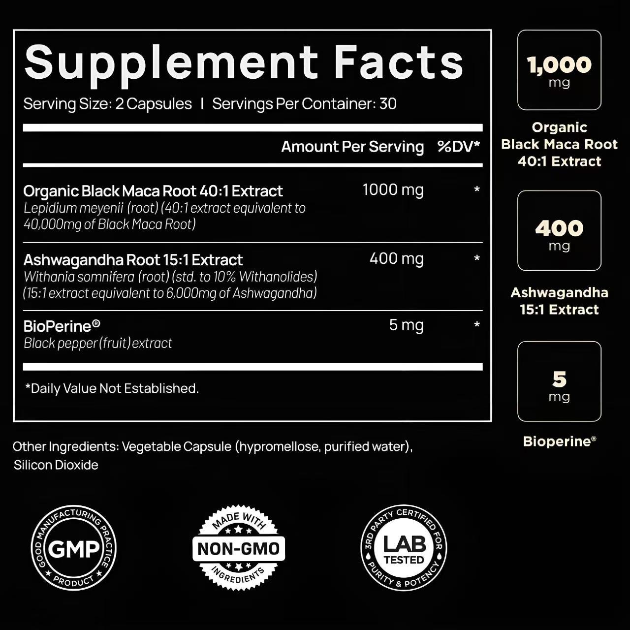Gélules de Maca Noire pour Hommes — Complément Alimentaire 4