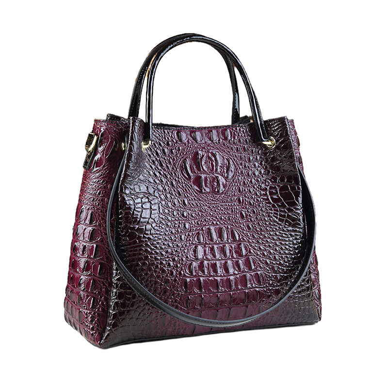 Stylish Textured And Colorful Crocodile-Print Womens Shoulder Bag