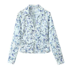 Spring New Women's Floral Shirt High Waist Skirt Suit - Shirt - View 1