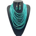 Wax Cord Multi-Layer Tassel Necklace Set view 4