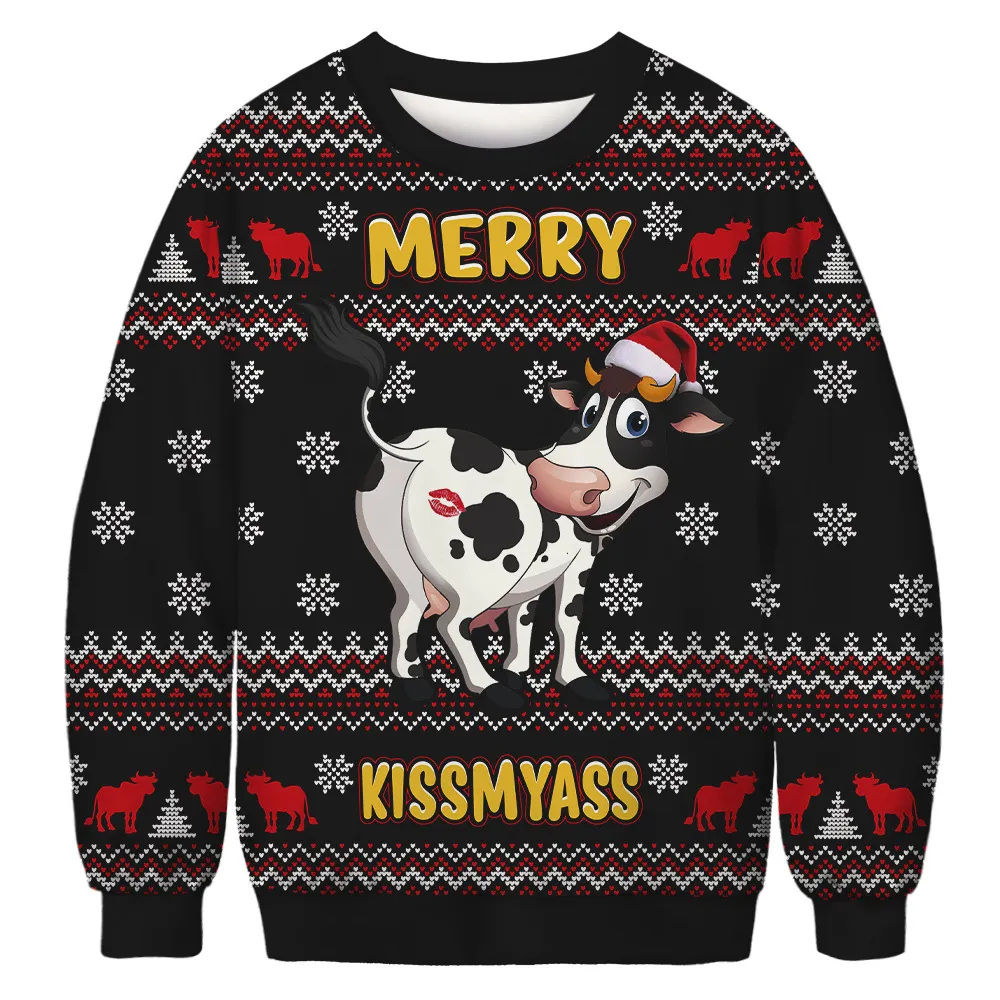 Printed Crew Neck Sweatshirt Autumn And Winter Long Sleeve Loose Women - Wmsdyw076-M