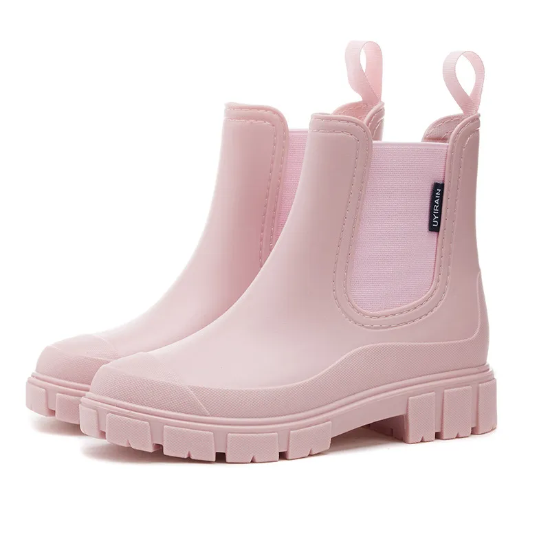Online Influencer Fashion Outdoor Rain Boots - Pink