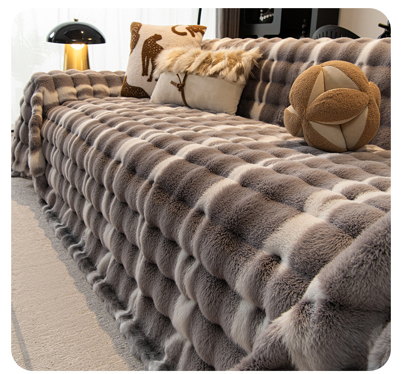 Gradient Rabbit Fur Sofa Cover Cloth B0baee71 A411 4c65 B41b 0e41758c2796