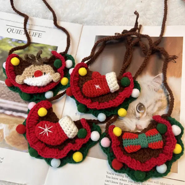 Party Christmas Socks Gloves Elk Scarf Bib