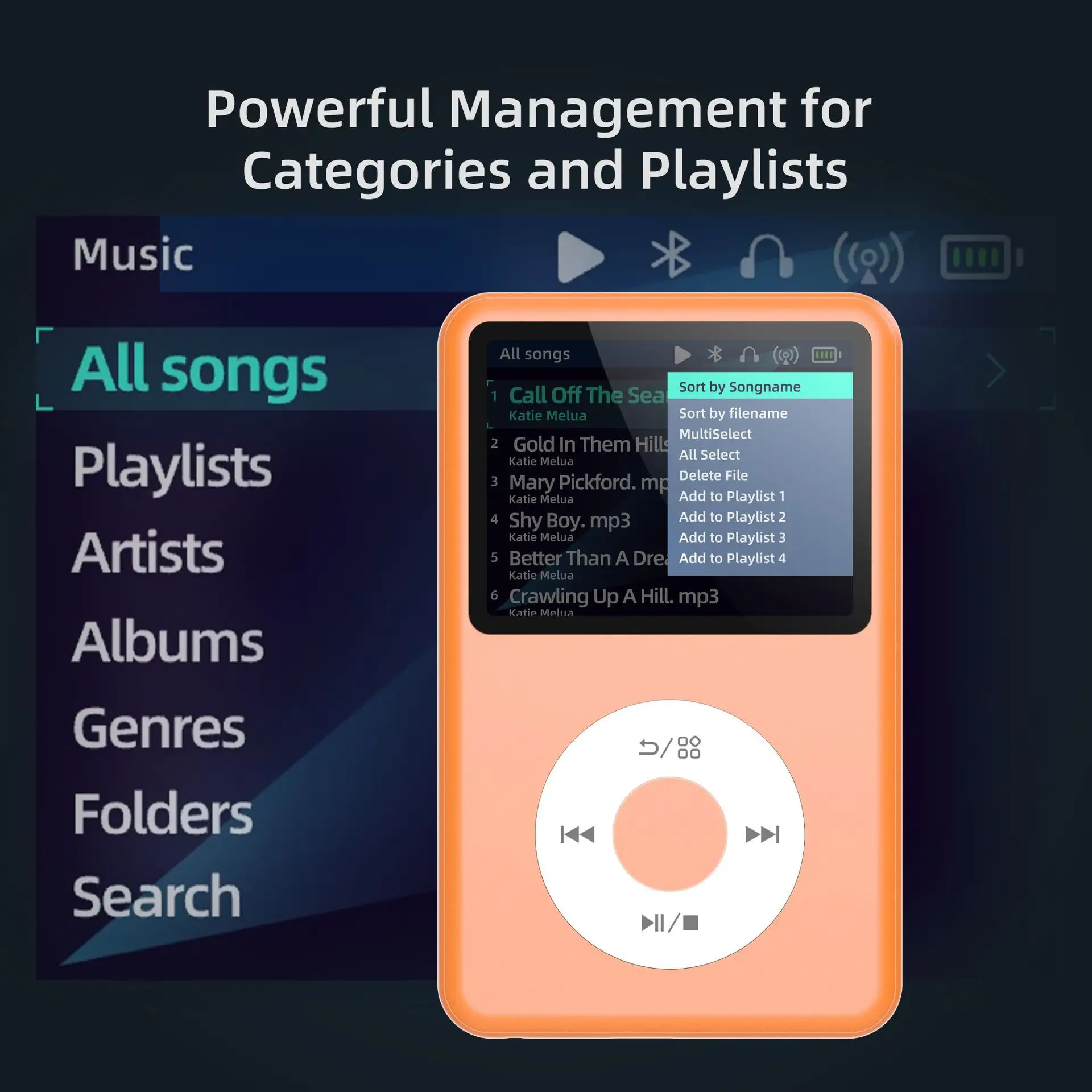 Classic Touch-button Bluetooth MP3 Music Player