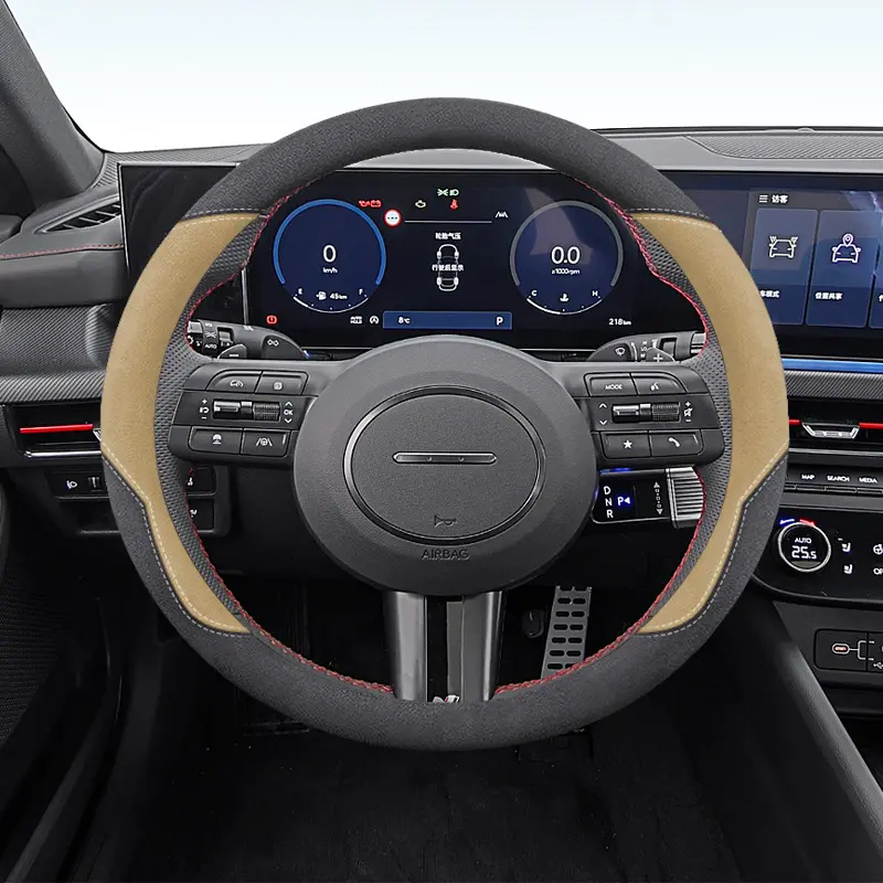 Suede Steering Wheel Cover No Hand-sewing Required