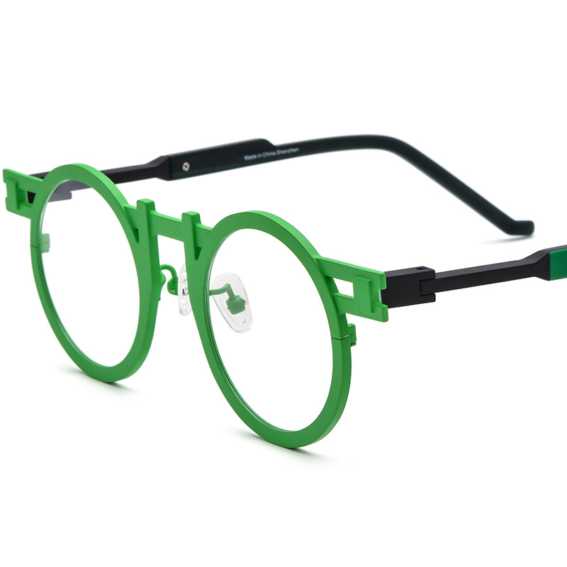 Colorful Ultra-light Pure Titanium Round Eyeglass Frames - Image 6