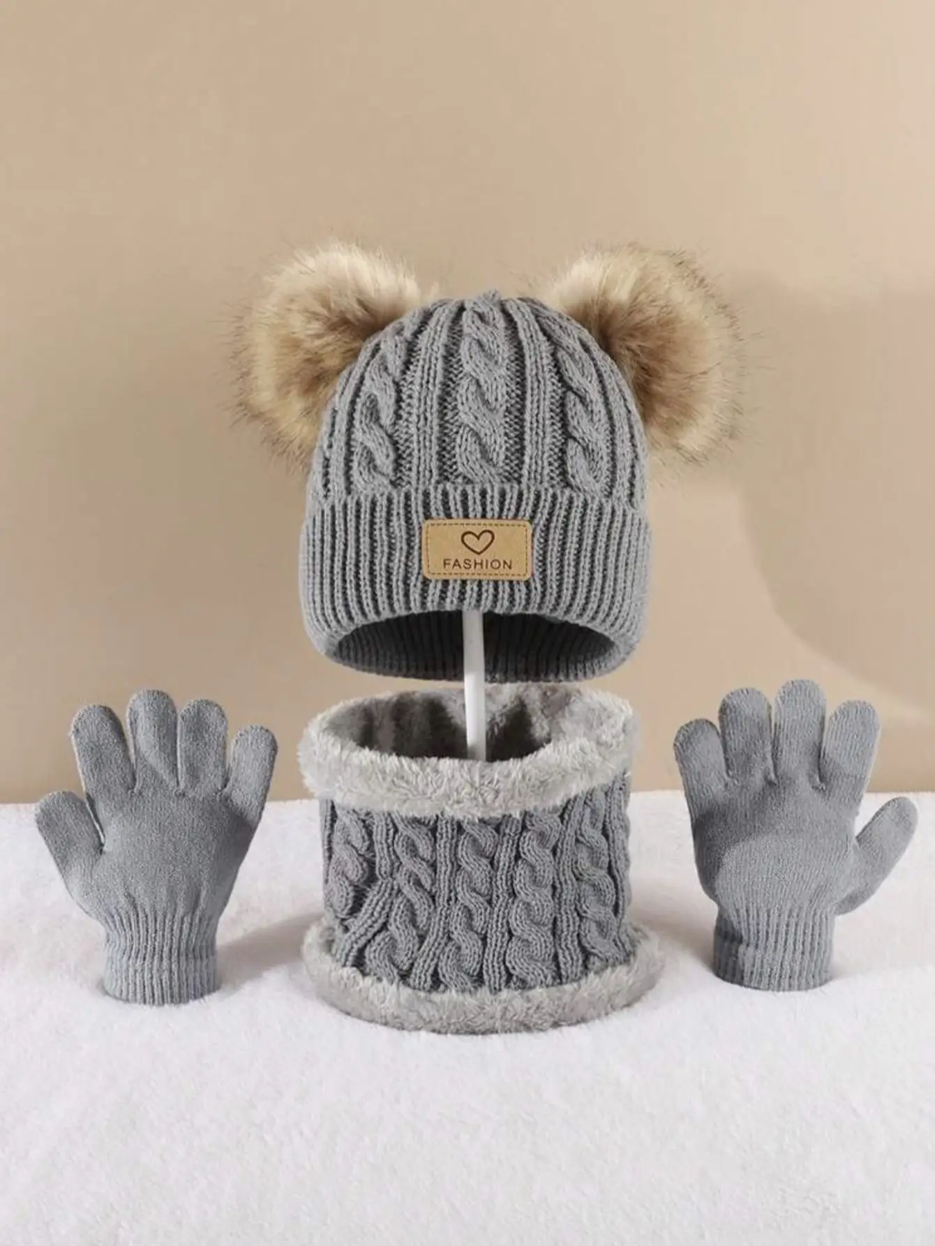 Children's Hat Scarf Gloves Three-piece Set