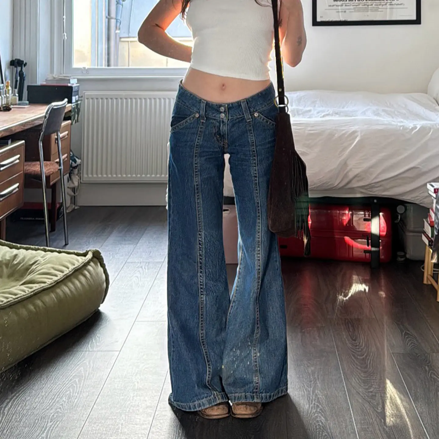 American-style Vintage Slimming Design Skinny Jeans