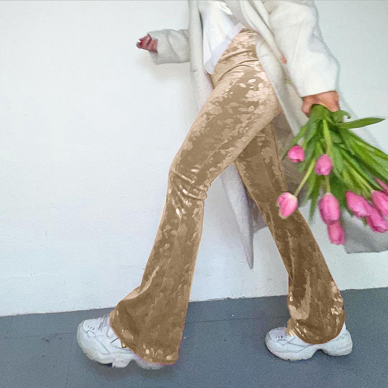 Title 2, Patterned High-rise Flared Flocked Track Pants